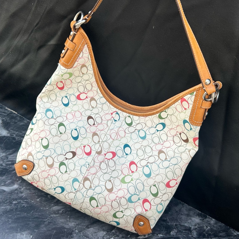 Coach Chelsea Heritage Signature Stripe Hobo No.C1069-F15138 - Picture 11 of 16
